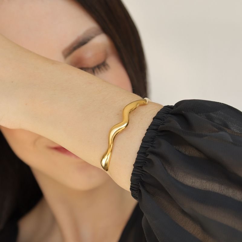 Bracelete Onda em Aço Inox (Linha Premium)