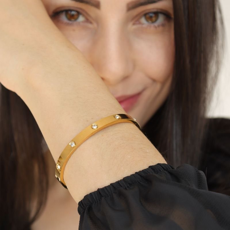 Bracelete Ponto de Luz em Aço Inox (Linha Premium)