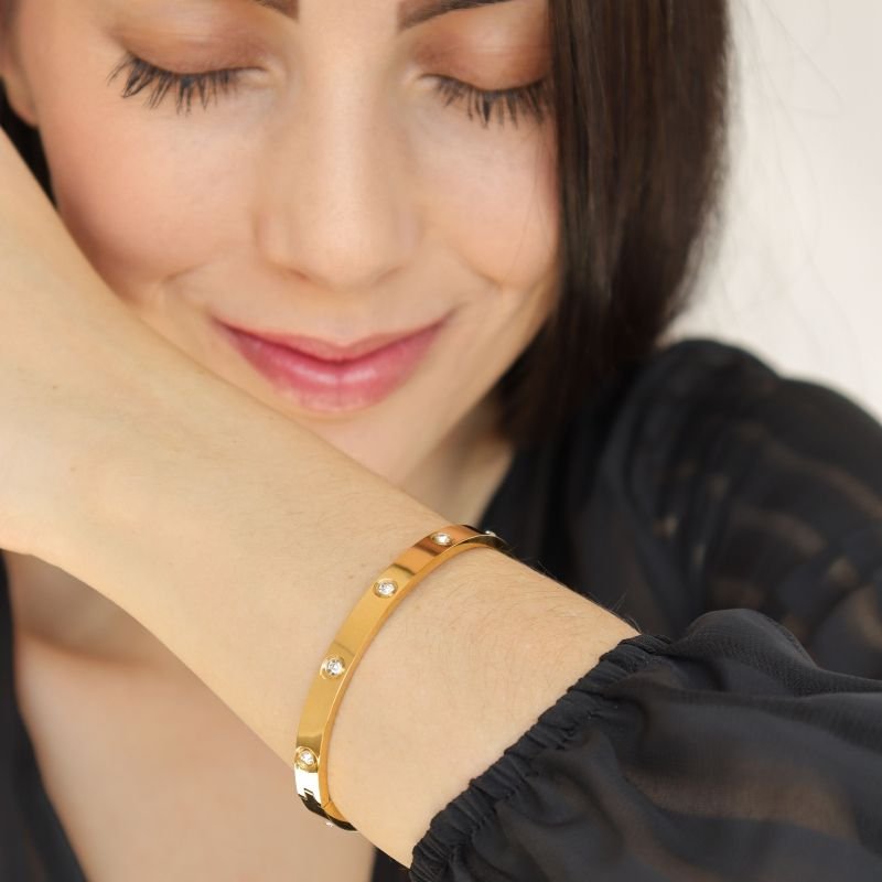 Bracelete Ponto de Luz em Aço Inox (Linha Premium)