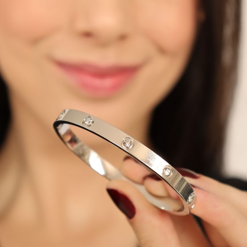 Bracelete Ponto de Luz em Aço Inox (Linha Premium)