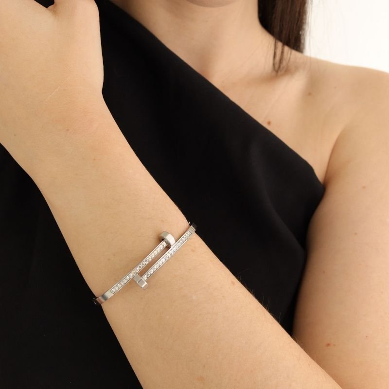 Bracelete Prego Cravejado em Aço Inox (Linha Premium)
