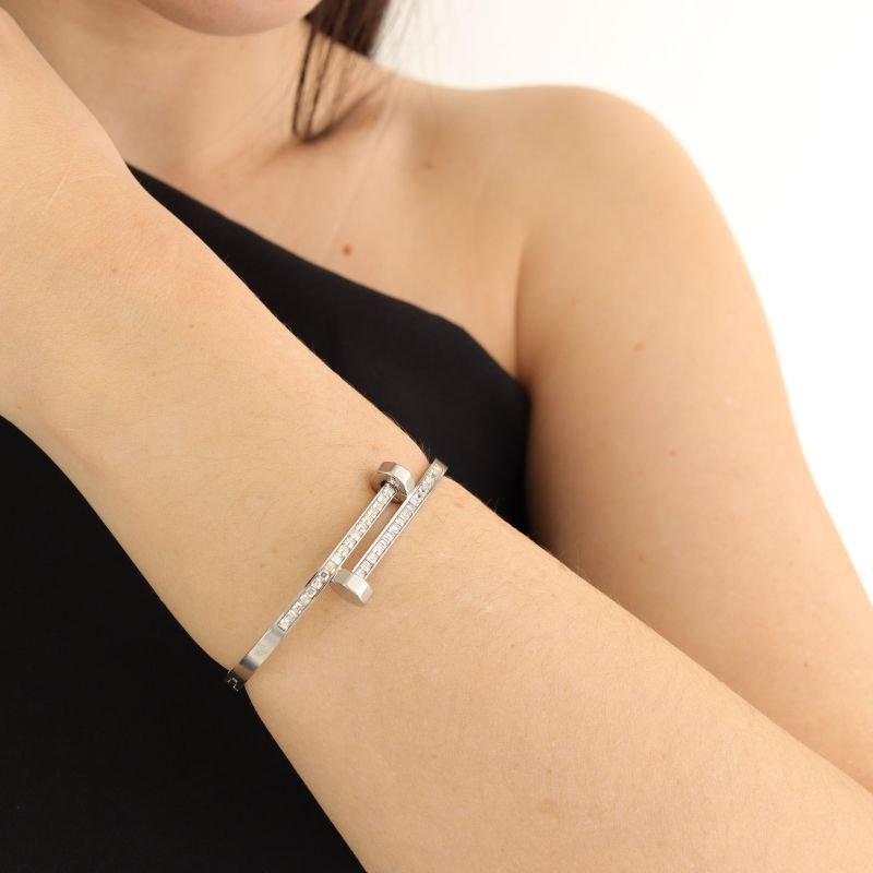 Bracelete Prego Cravejado em Aço Inox (Linha Premium)