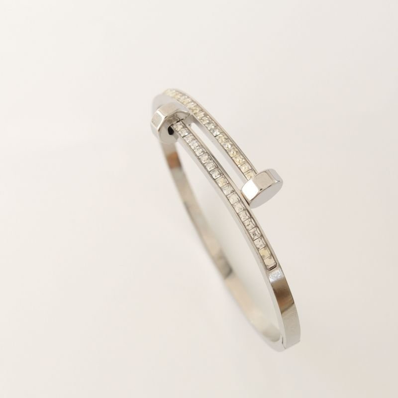 Bracelete Prego Cravejado em Aço Inox (Linha Premium)