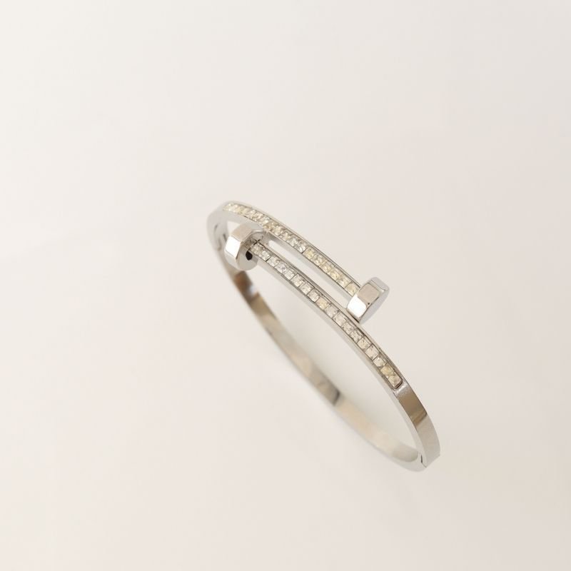 Bracelete Prego Cravejado em Aço Inox (Linha Premium)