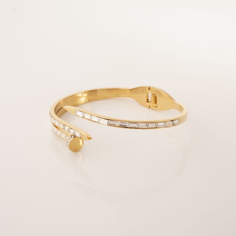 Bracelete Prego Cravejado em Aço Inox (Linha Premium)