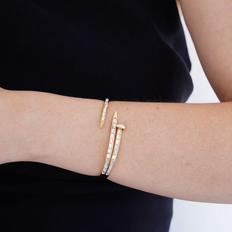 Bracelete Prego Cravejado em Aço Inox (Linha Premium)