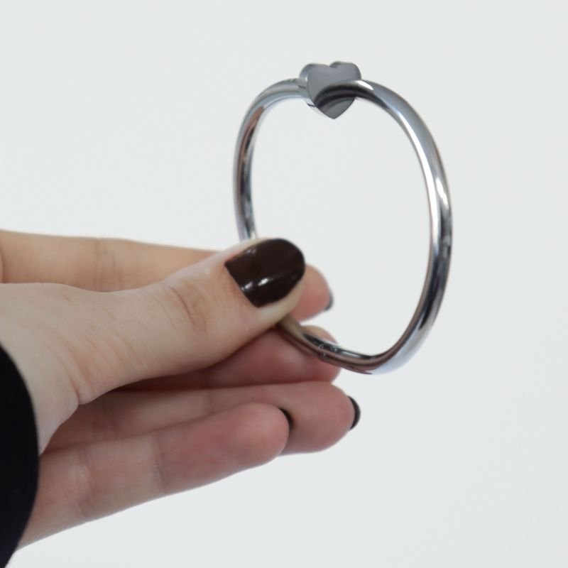 Bracelete Prego em Forma de Coração em Aço Inox