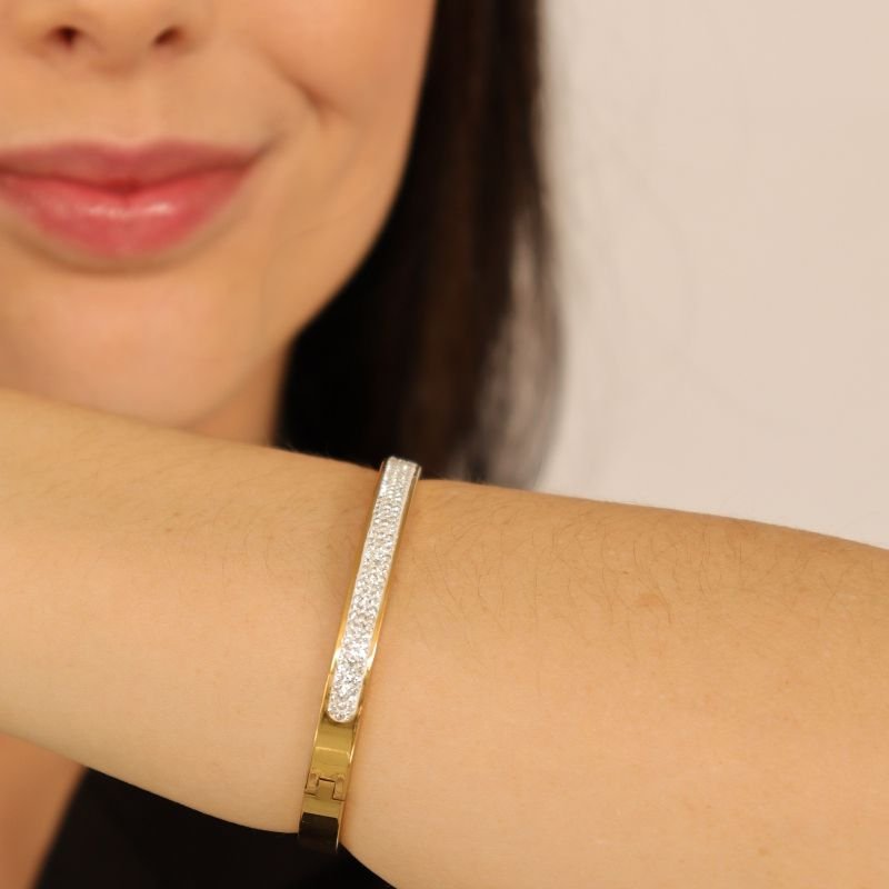 Bracelete Strass em Aço Inox (Linha Premium)