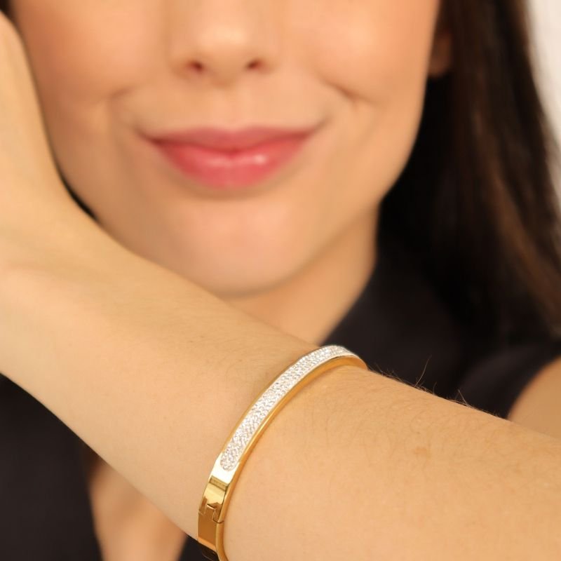 Bracelete Strass em Aço Inox (Linha Premium)