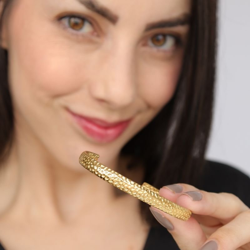 Bracelete Textura em Aço Inox