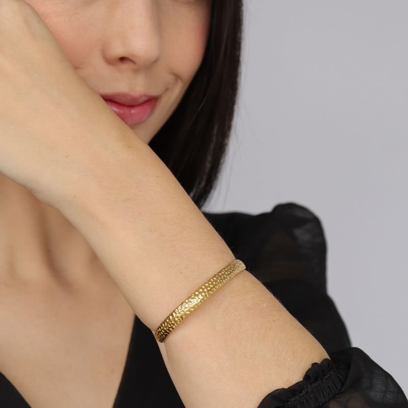 Bracelete Textura em Aço Inox