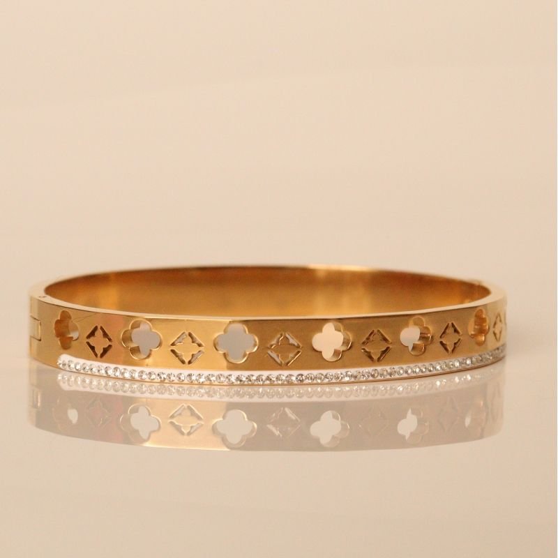 Bracelete Trevo Delicado em Aço Inox (Linha Premium)