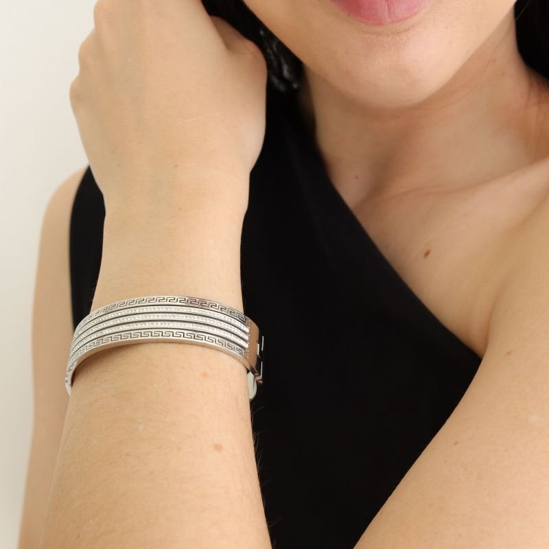 Bracelete Triplo Moderno em Aço Inox (Linha Premium)