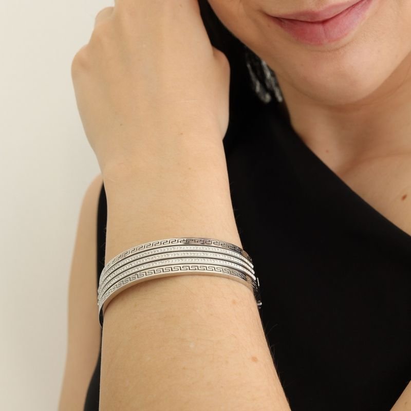Bracelete Triplo Moderno em Aço Inox (Linha Premium)