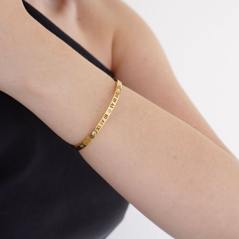 Bracelete Urban Números Romanos em Aço Inox (Linha Premium)