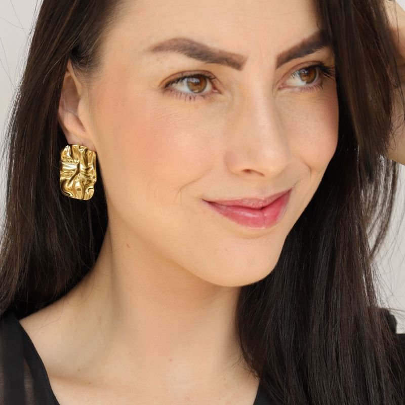 Brinco Amassado em Aço Inox (Linha Premium)