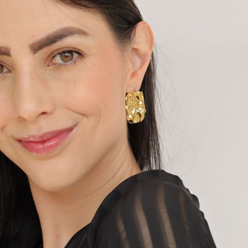 Brinco Amassado em Aço Inox (Linha Premium)