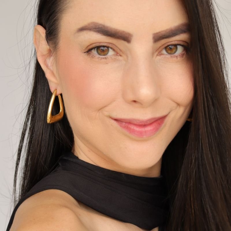 Brinco Argola Média Minimalista em Aço Inox (Linha Premium) Peso 12g