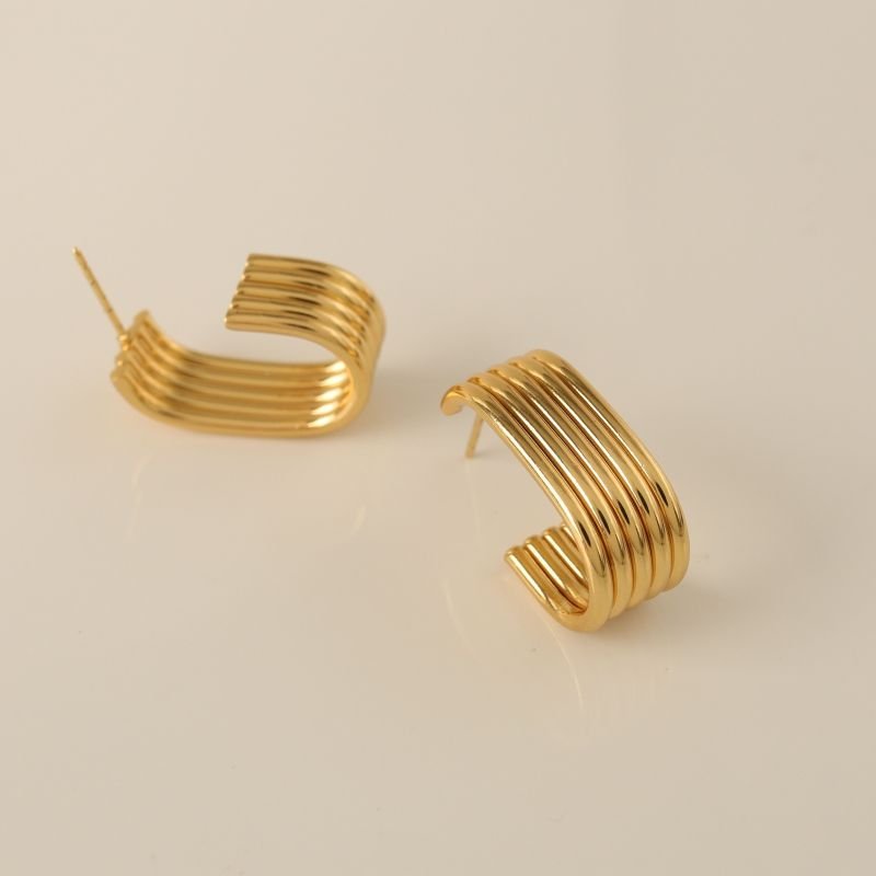 Brinco Argola Minimalista Moderna em Aço Inox