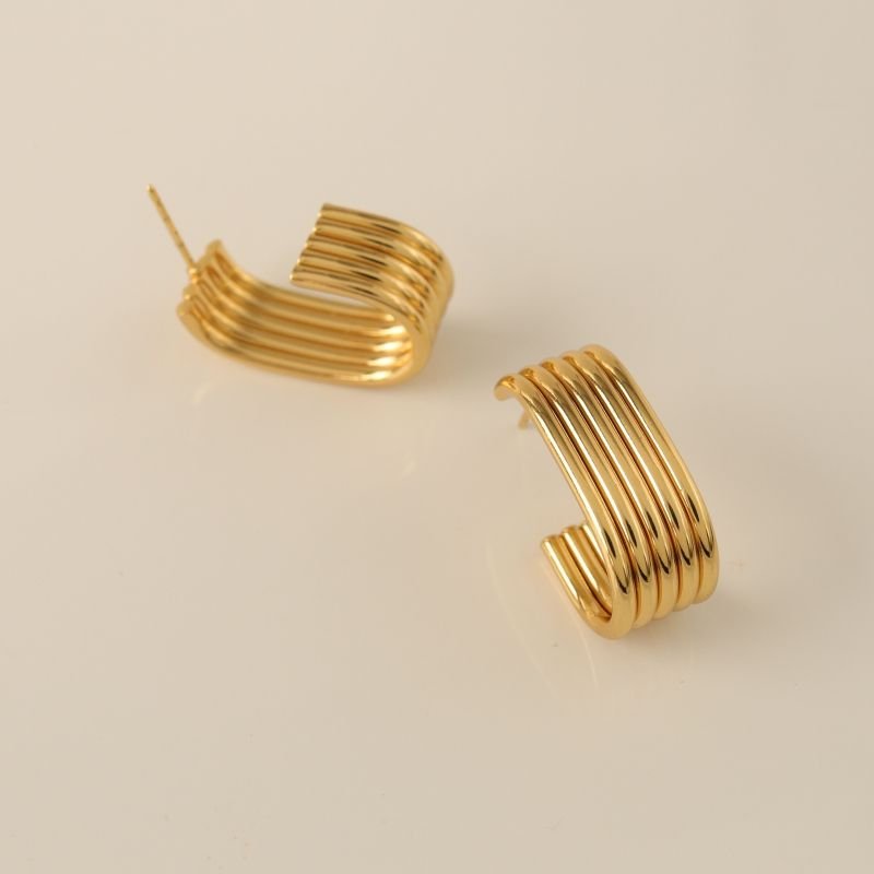 Brinco Argola Minimalista Moderna em Aço Inox