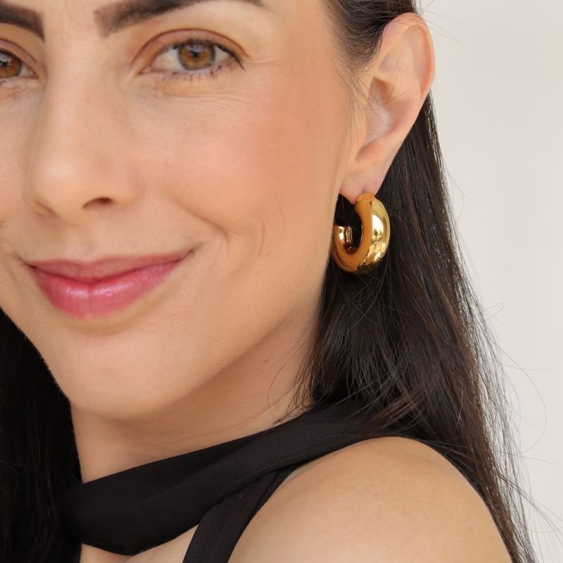 Brinco Argola Tubo em Aço Inox (Peso 10g) (Linha Premium)