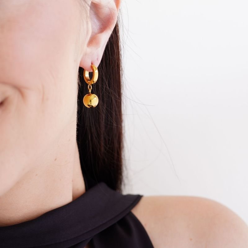 Brinco Argolinha Bold Sphere em Aço Inox (6g Cada)