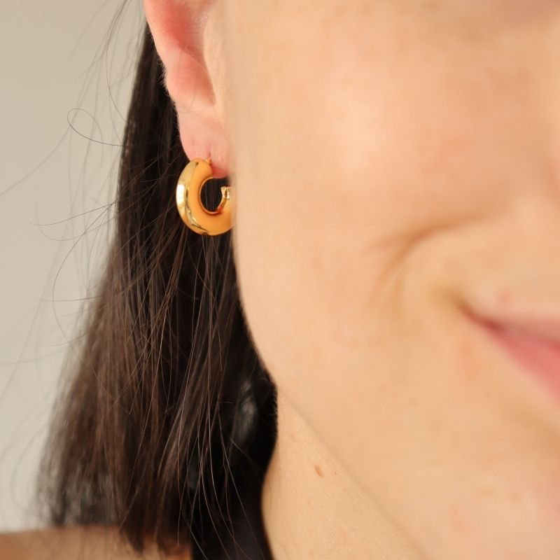 Brinco Argolinha Tubo Pequena em Aço Inox