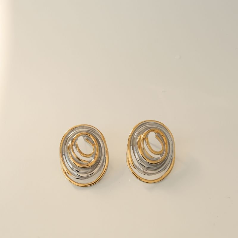 Brinco Bicolor Moderno em Aço Inox (Linha Premium)