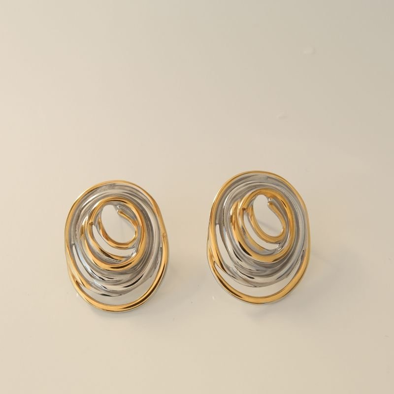 Brinco Bicolor Moderno em Aço Inox (Linha Premium)