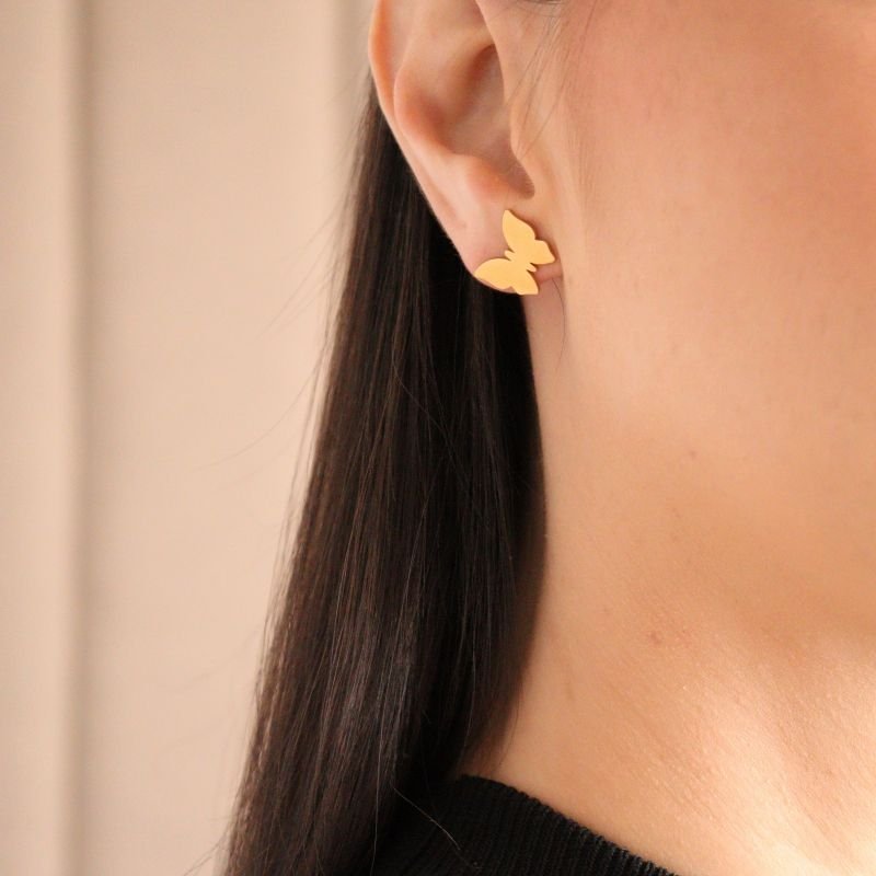 Brinco Borboleta Delicado em Aço Inox