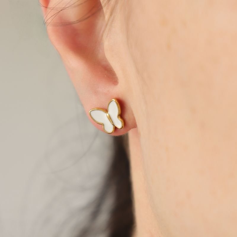 Brinco Borboleta Pequena em Aço Inox