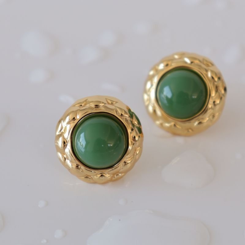 Brinco Botão Moderno em Aço Inox