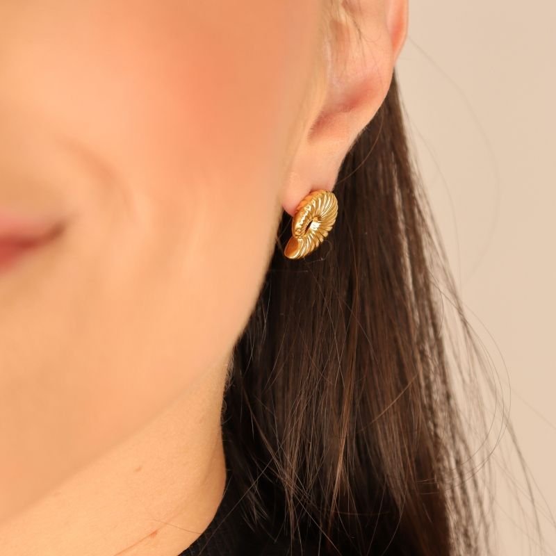 Brinco Caracol Moderno em Aço Inox