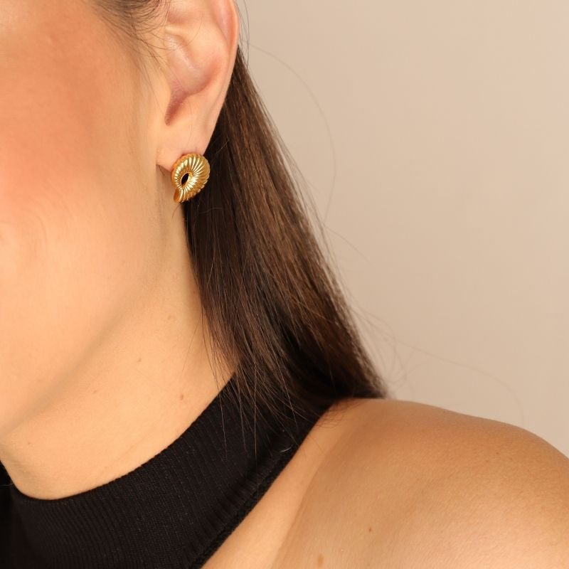 Brinco Caracol Moderno em Aço Inox