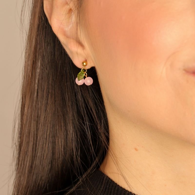 Brinco Cereja Delicado em Aço Inox