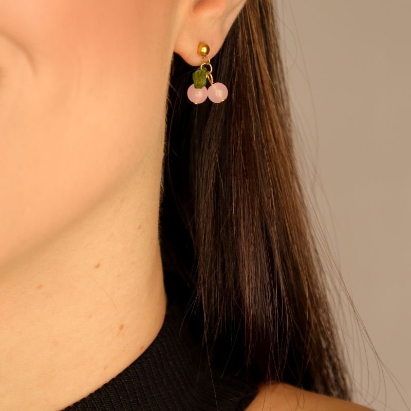 Brinco Cereja Delicado em Aço Inox