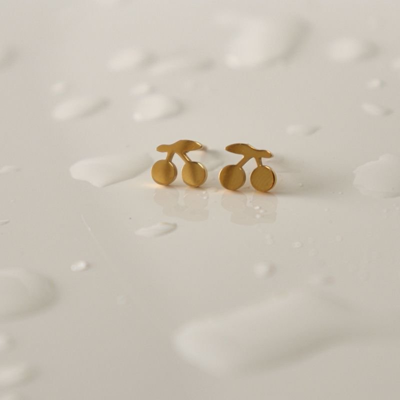 Brinco Cereja Pequena em Aço Inox