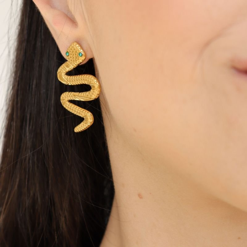 Brinco Cobra Moderno em Aço Inox (Linha Premium)