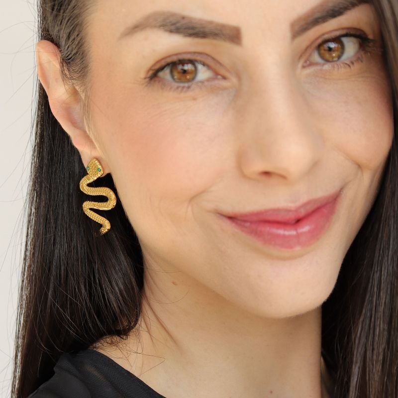 Brinco Cobra Moderno em Aço Inox (Linha Premium)