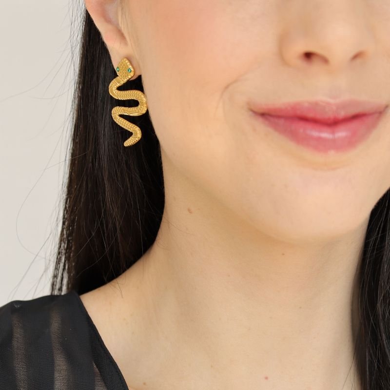 Brinco Cobra Moderno em Aço Inox (Linha Premium)