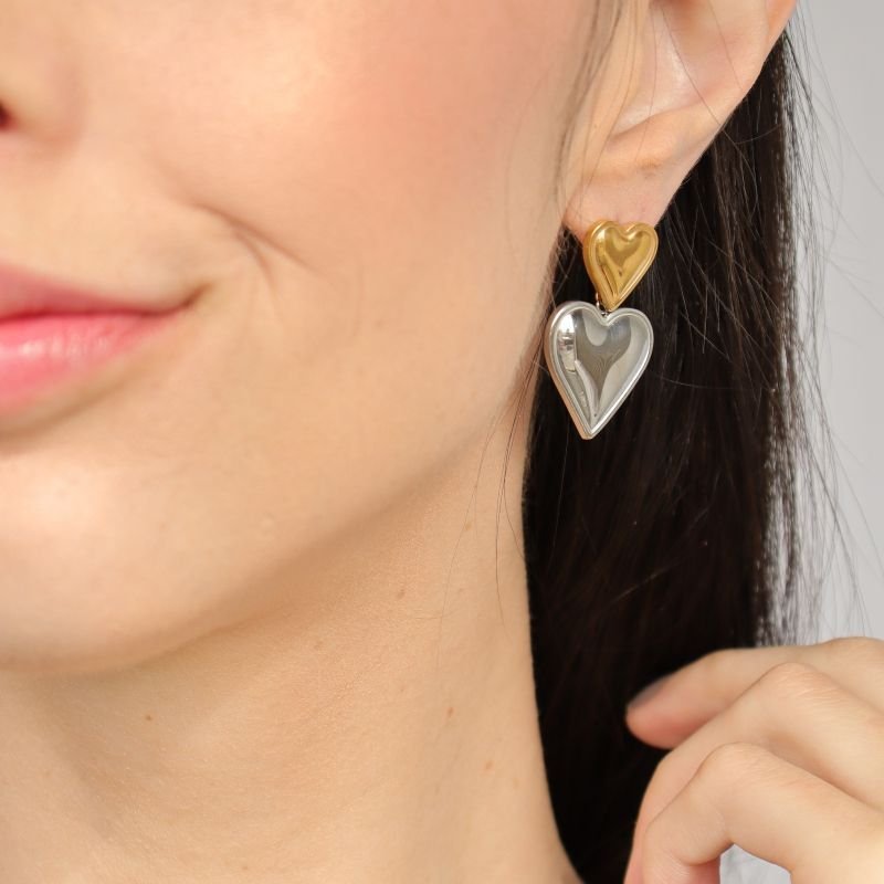 Brinco Coração em Aço Inox (Linha Premium)