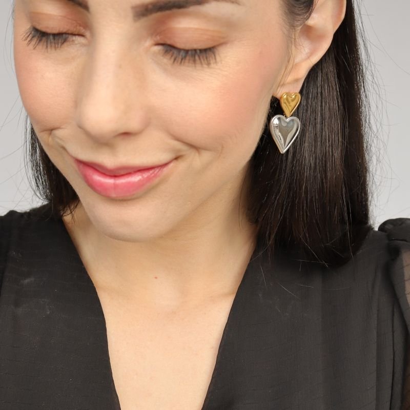 Brinco Coração em Aço Inox (Linha Premium)