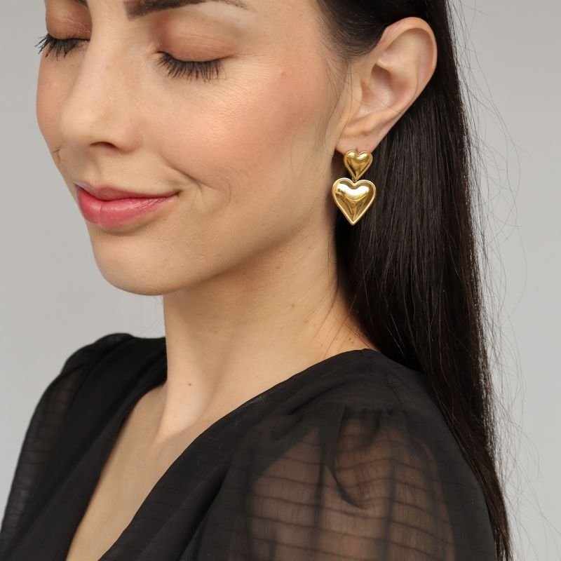 Brinco Coração em Aço Inox (Linha Premium)