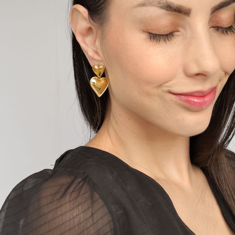 Brinco Coração em Aço Inox (Linha Premium)