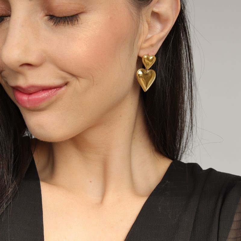 Brinco Coração em Aço Inox (Linha Premium)