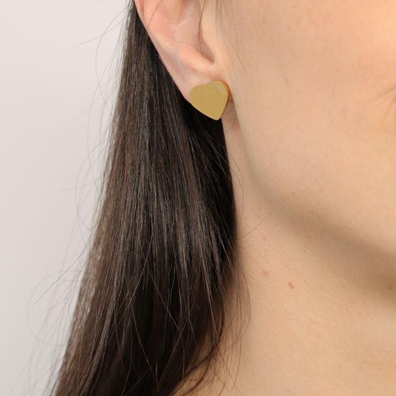 Brinco Coração em Aço Inox