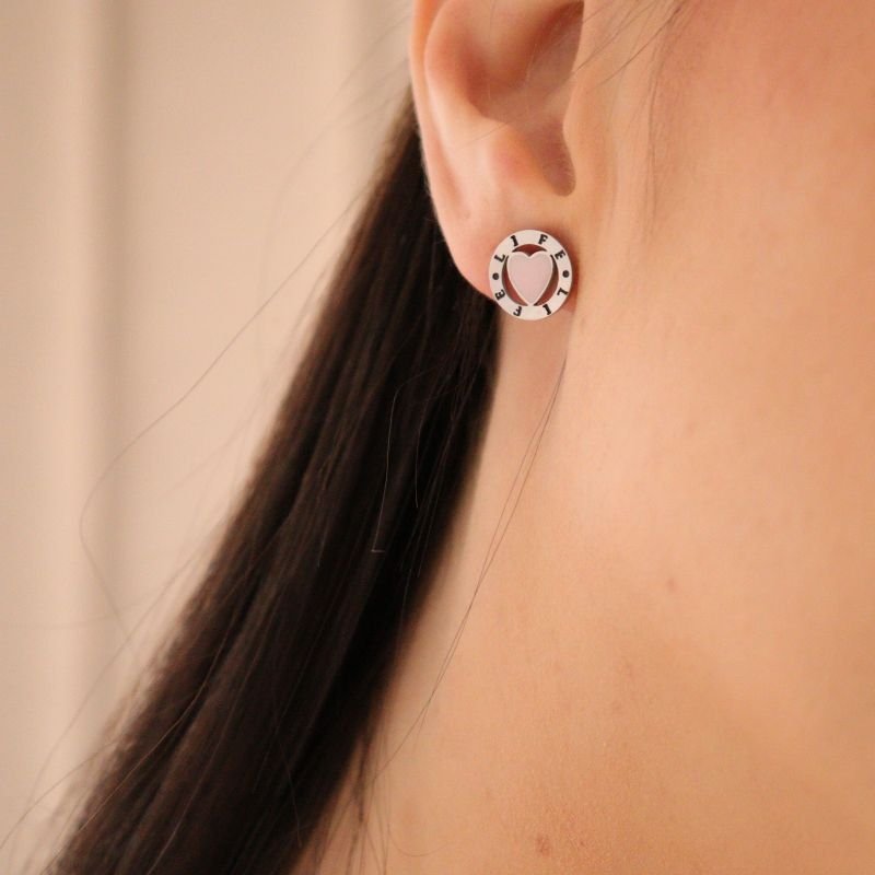 Brinco Coração Life em Aço Inox (Linha Premium)