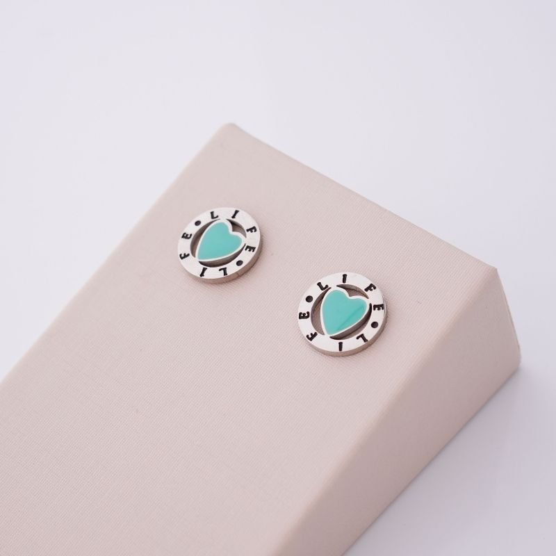 Brinco Coração Life em Aço Inox