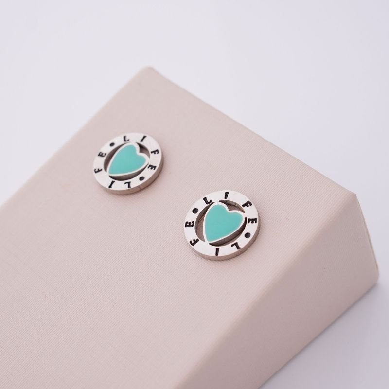 Brinco Coração Life em Aço Inox