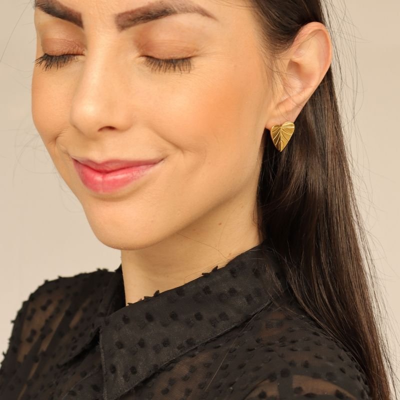 Brinco Coração Minimalista em Aço Inox (Linha Premium)